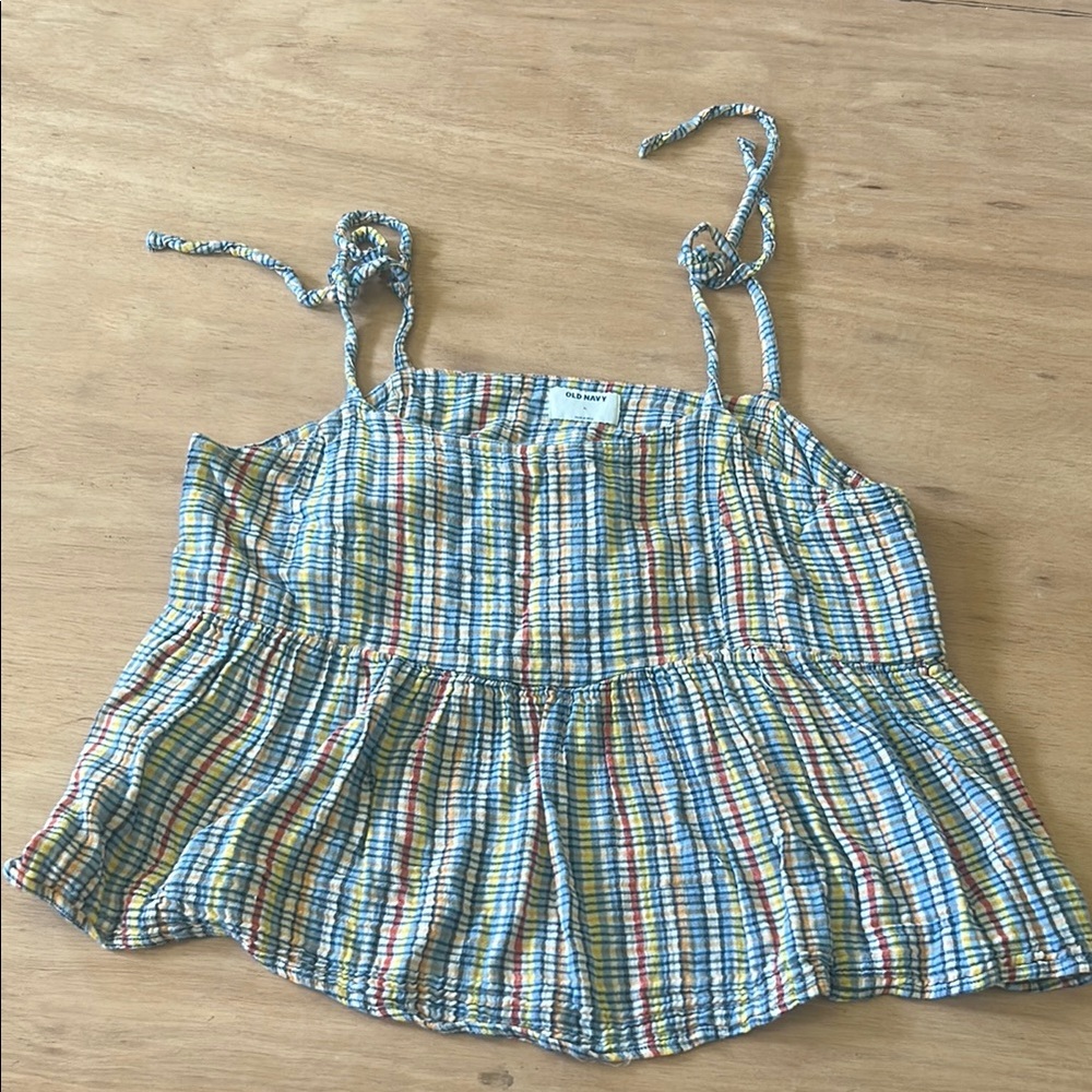 Colorful Plaid Strappy Top